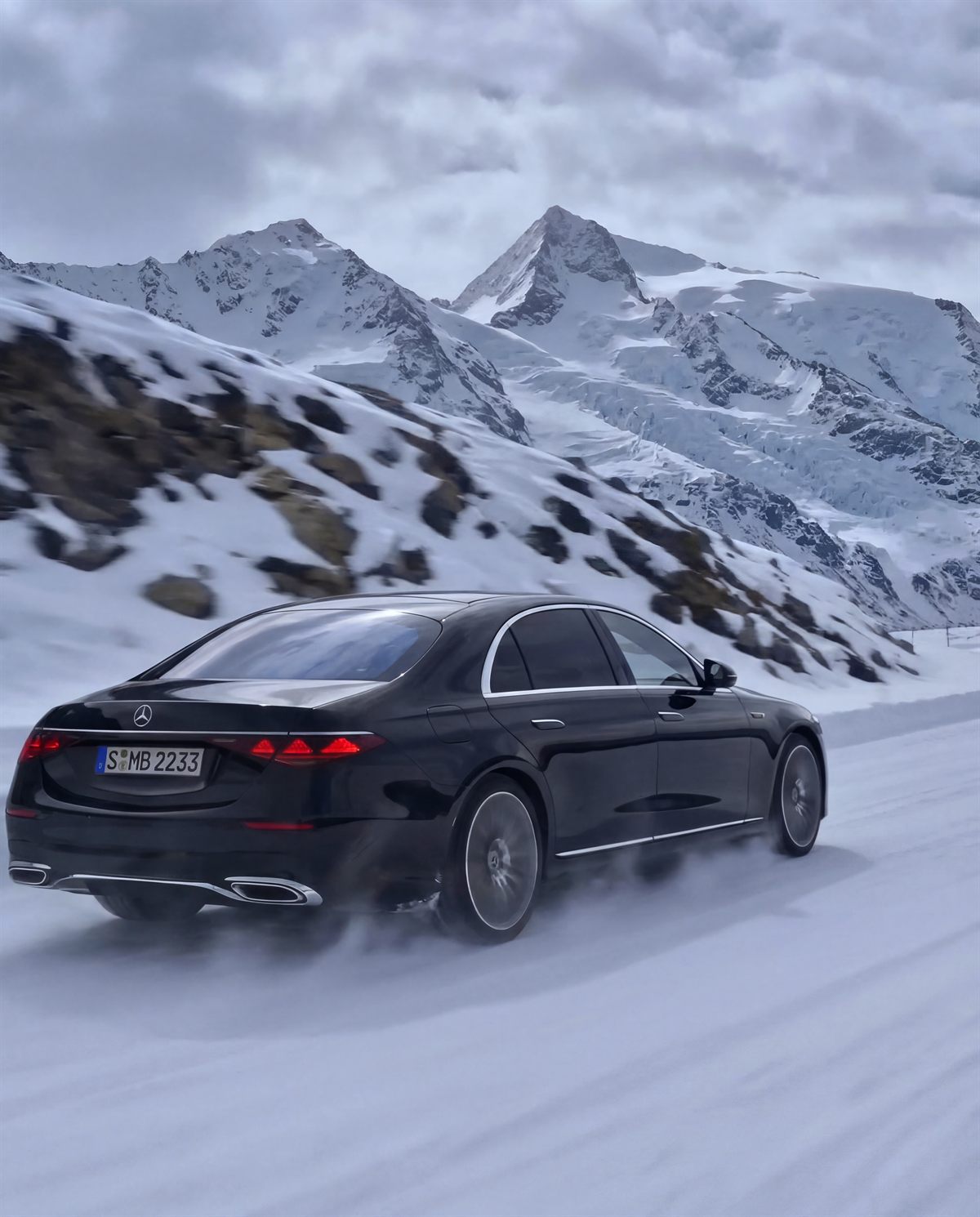An S Class journey on an alpine road